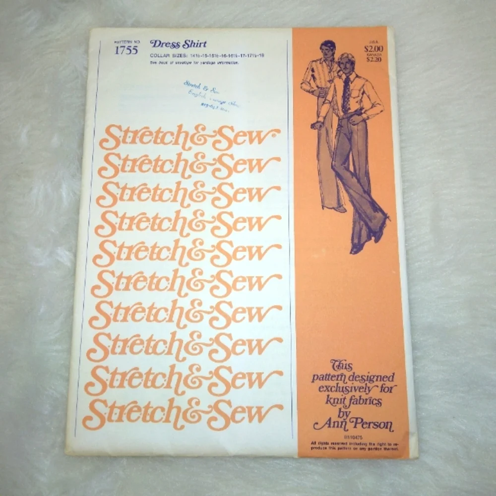 STRETCH & SEW Men's Dress Shirt Collar Size 14.5-15-15.5-16-16.5-17-17.5…